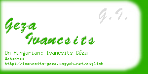 geza ivancsits business card